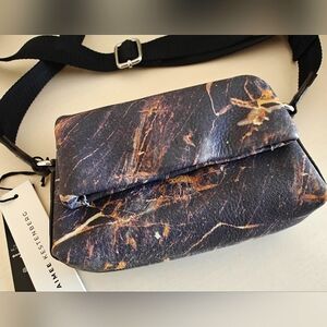 AIMEE KESTENBERG NWT Broadway Leather Mini Crossbody Bag midnight marble